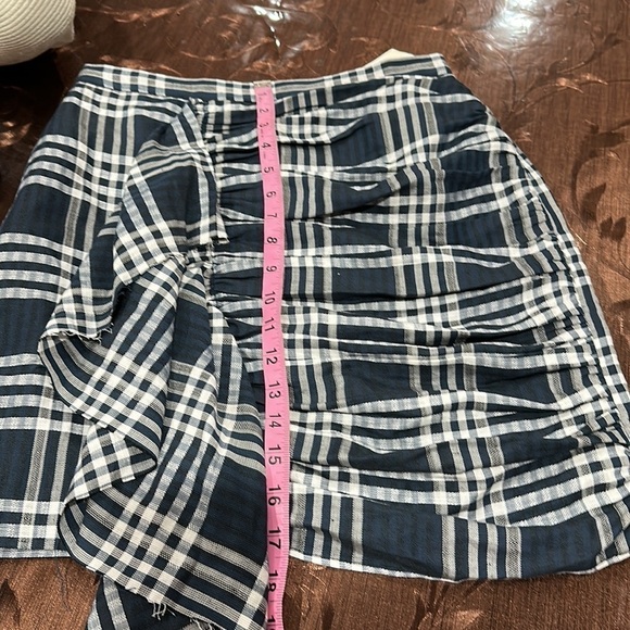 Zara Woman Ruffle cascade side checkered Plaid skirt Size S - Picture 3 of 7